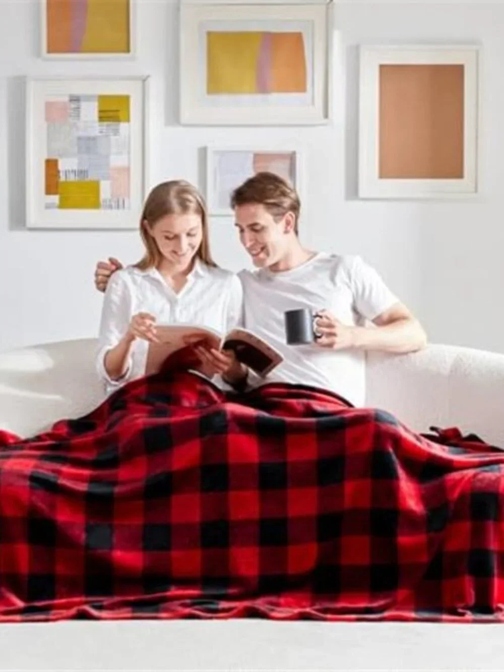Buffalo Plaid Throw Blanket Fleece Soft Cozy Warm Lightweight Sofa Couch Bed
